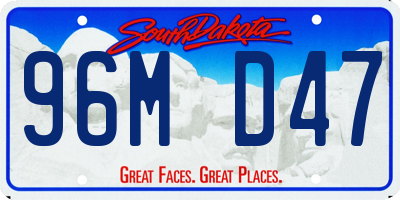 SD license plate 96MD47