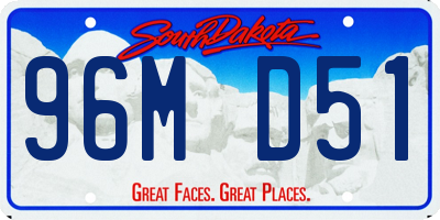 SD license plate 96MD51