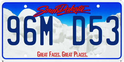 SD license plate 96MD53