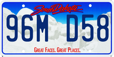 SD license plate 96MD58