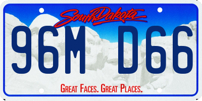 SD license plate 96MD66