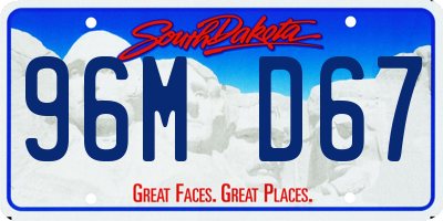 SD license plate 96MD67