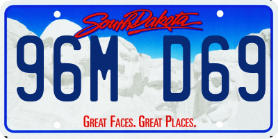 SD license plate 96MD69