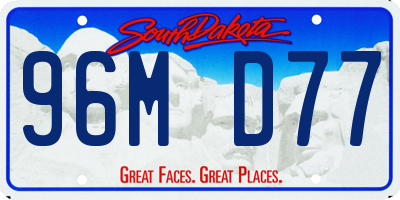 SD license plate 96MD77