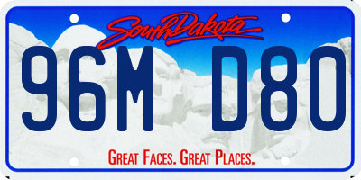SD license plate 96MD80