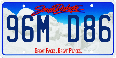SD license plate 96MD86