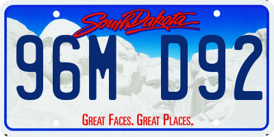 SD license plate 96MD92