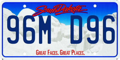 SD license plate 96MD96