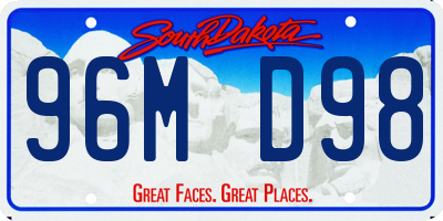 SD license plate 96MD98