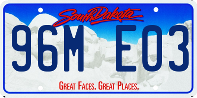 SD license plate 96ME03