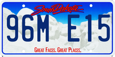 SD license plate 96ME15