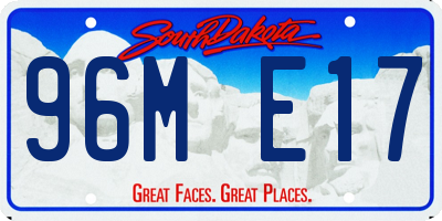 SD license plate 96ME17
