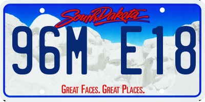 SD license plate 96ME18