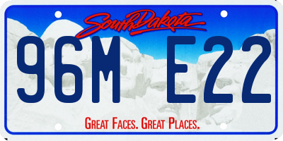 SD license plate 96ME22