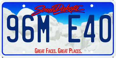 SD license plate 96ME40