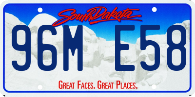 SD license plate 96ME58