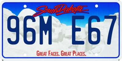 SD license plate 96ME67