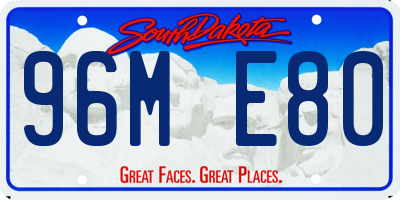 SD license plate 96ME80