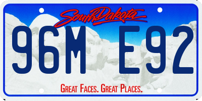SD license plate 96ME92