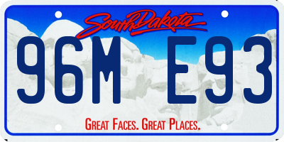 SD license plate 96ME93