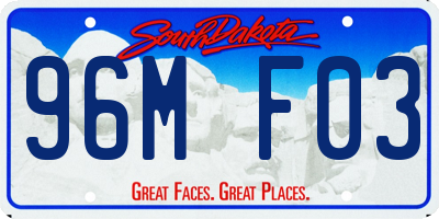 SD license plate 96MF03