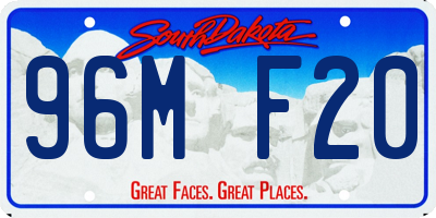 SD license plate 96MF20