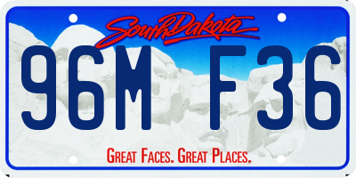 SD license plate 96MF36