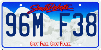 SD license plate 96MF38