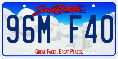 SD license plate 96MF40