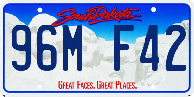 SD license plate 96MF42