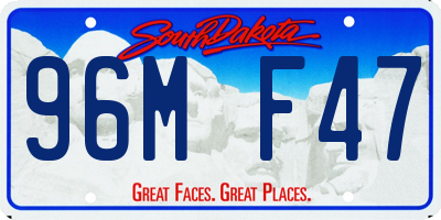 SD license plate 96MF47