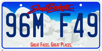 SD license plate 96MF49