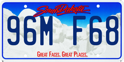 SD license plate 96MF68