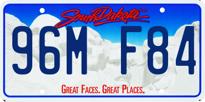 SD license plate 96MF84