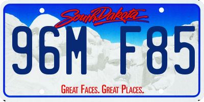 SD license plate 96MF85