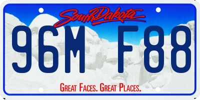 SD license plate 96MF88