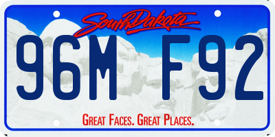 SD license plate 96MF92