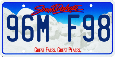SD license plate 96MF98