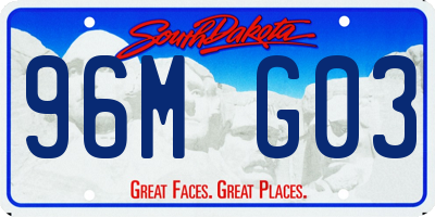 SD license plate 96MG03