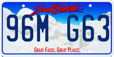 SD license plate 96MG63
