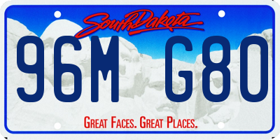 SD license plate 96MG80