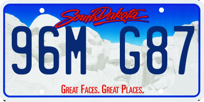 SD license plate 96MG87