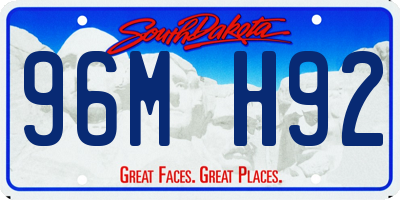 SD license plate 96MH92