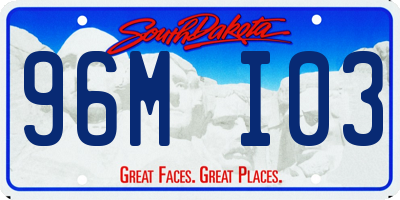 SD license plate 96MI03