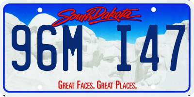 SD license plate 96MI47