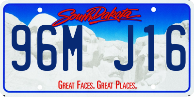 SD license plate 96MJ16