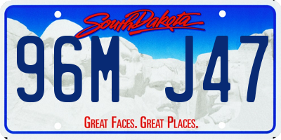 SD license plate 96MJ47
