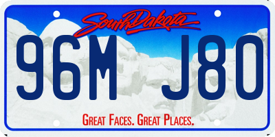 SD license plate 96MJ80