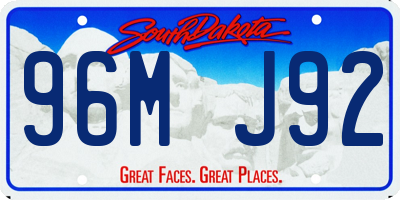 SD license plate 96MJ92