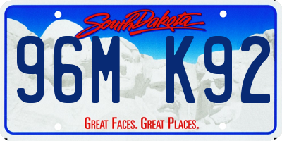 SD license plate 96MK92